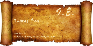 Ivány Éva névjegykártya