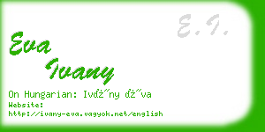 eva ivany business card